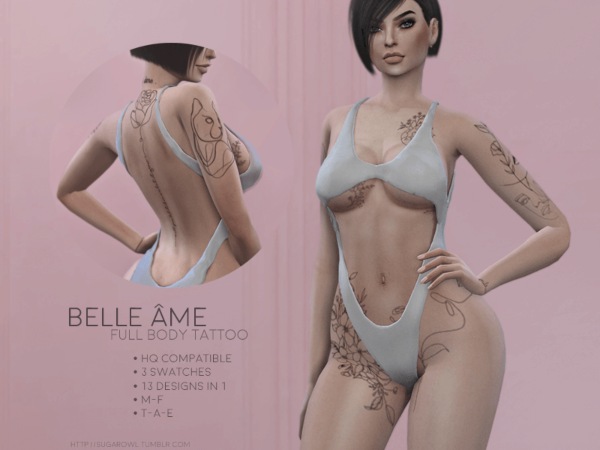 Belle Ame by Sugar Owl Sims 4 Body Tattoo