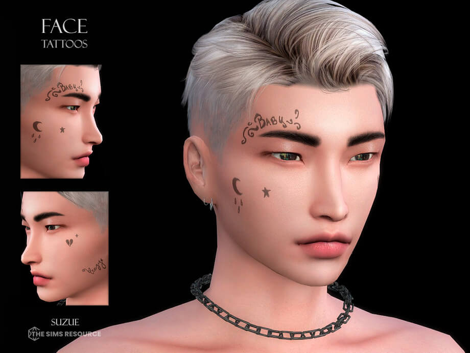 Face Tattoos by pralinesims maxis match