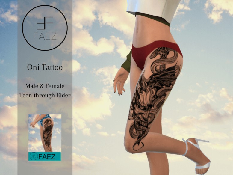 Oni Tattoo by Faez Male Female Tattoos