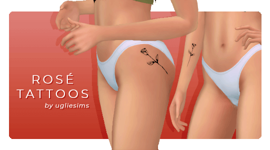 ROSÉ TATTOOS - Uglie Sims Thigh Sims 4 Leg Tattoos