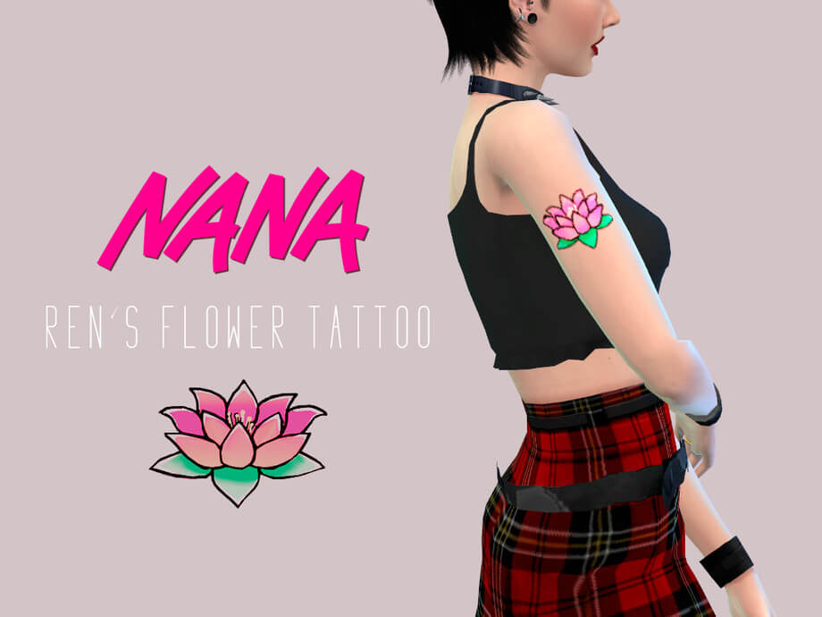 Ren's Flower Tattoo NANA - Sarapple sims 4 tattoo