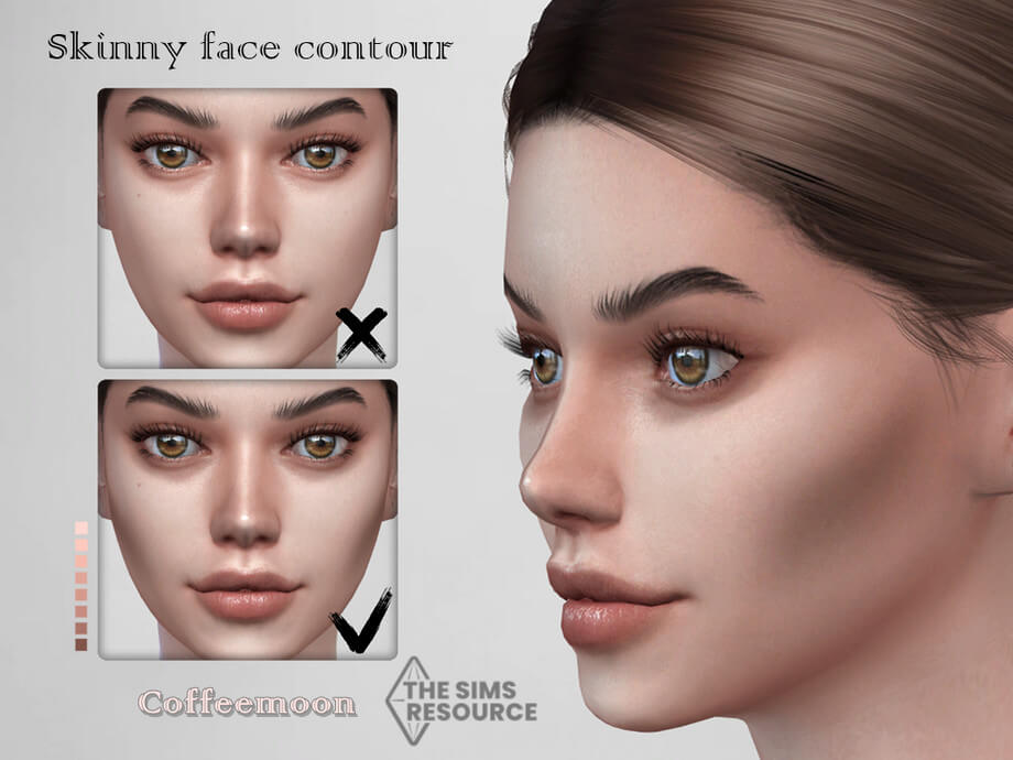 Skinny Face Contour (Tattoo) by Coffeemoon at TSR