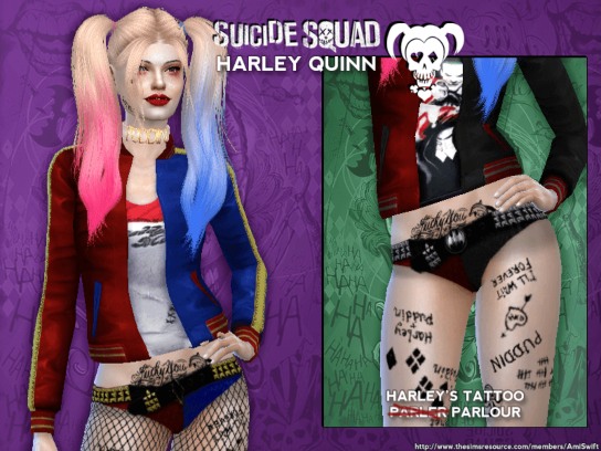 suicide squad harley quinn tattoos sims 4 tattoos