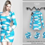 Cloud Print Dress BD448 by busra-tr at TSR