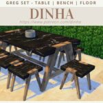 Greg Set Table Bench Floor at Dinha Gamer