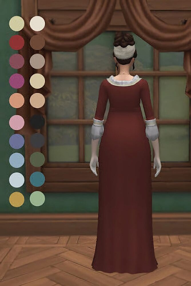 Regency Matron Dress at Historical Sims Life