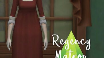 Regency Matron Dress at Historical Sims Life