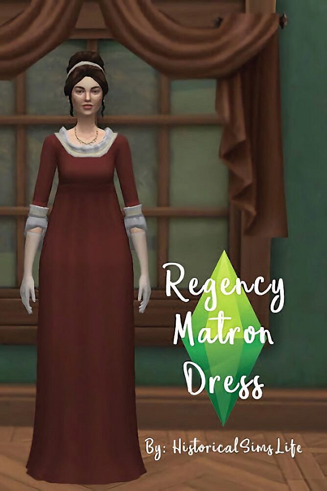 Regency Matron Dress at Historical Sims Life