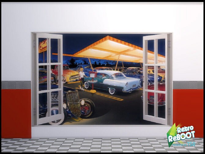 Retro 50’s Diner Window Mural by seimar8 at TSR