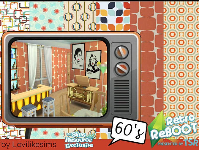 Retro 60s Wallpaper by lavilikesims at TSR