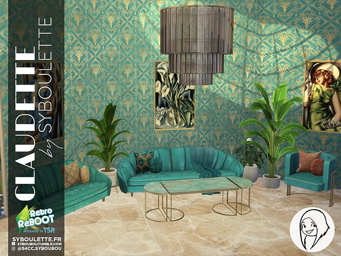 Retro Claudette Living Room Set Part 1 + 2 by Syboubou at TSR