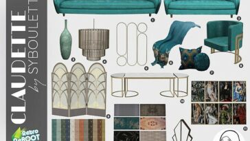 Retro Claudette Living Room Set Part 1 + 2 by Syboubou at TSR