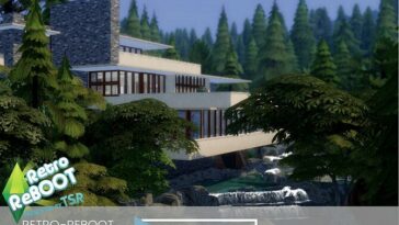 Retro Fallingwater House by SIMSBYLINEA at TSR