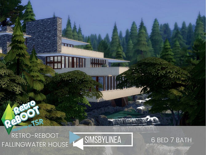 Retro Fallingwater House by SIMSBYLINEA at TSR