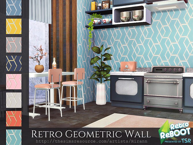 Retro Geometric Wall by Rirann at TSR