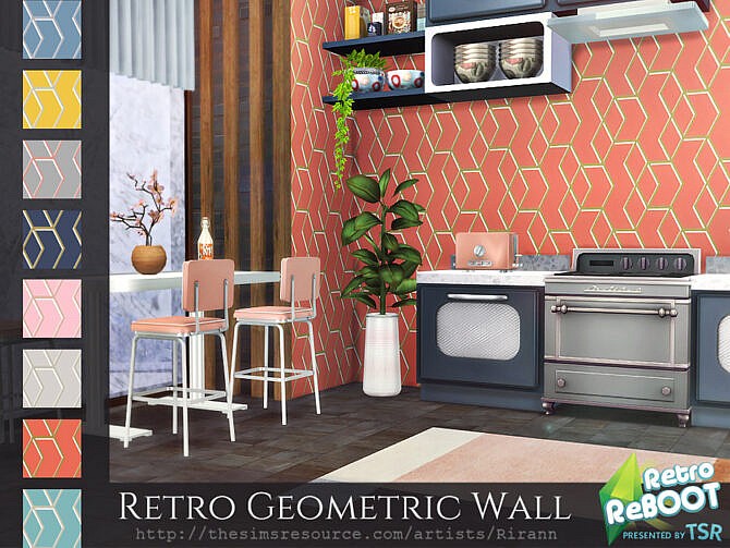 Retro Geometric Wall by Rirann at TSR