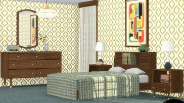 Retro Hydrargyrum Bedroom by wondymoon at TSR