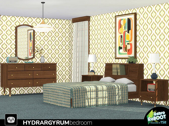 Retro Hydrargyrum Bedroom by wondymoon at TSR