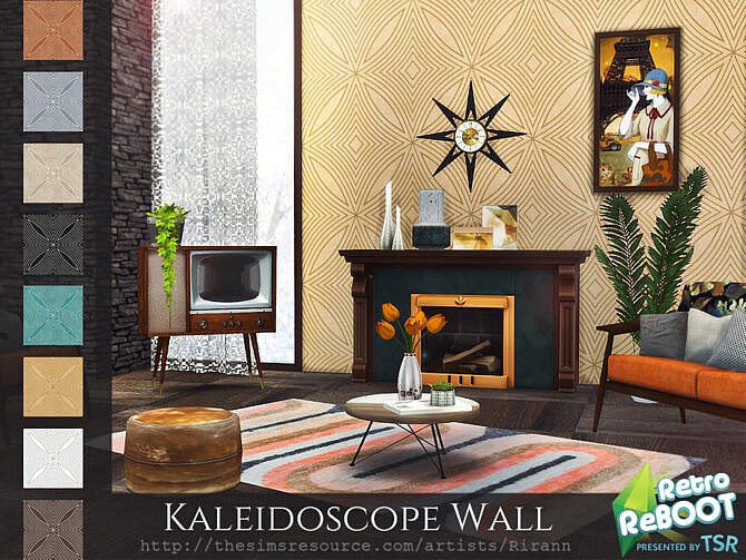 Retro Kaleidoscope Wall by Rirann at TSR