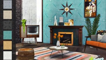 Retro Kaleidoscope Wall by Rirann at TSR