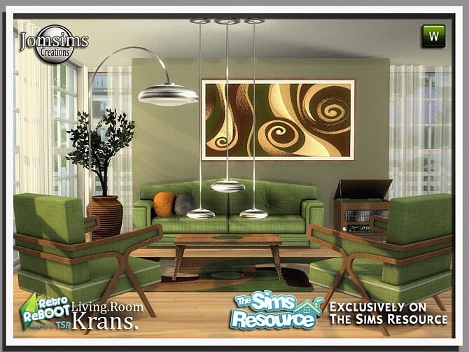 Retro Krans living room by jomsims at TSR