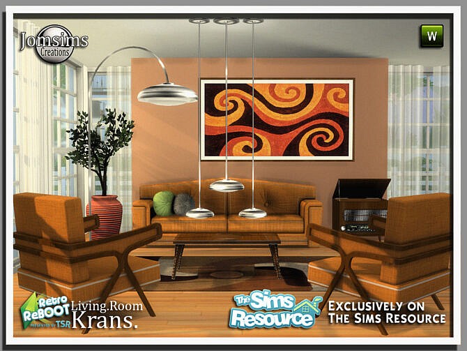 Retro Krans living room by jomsims at TSR