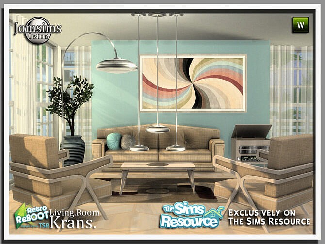 Retro Krans living room by jomsims at TSR