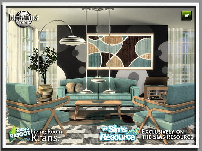 Retro Krans living room by jomsims at TSR