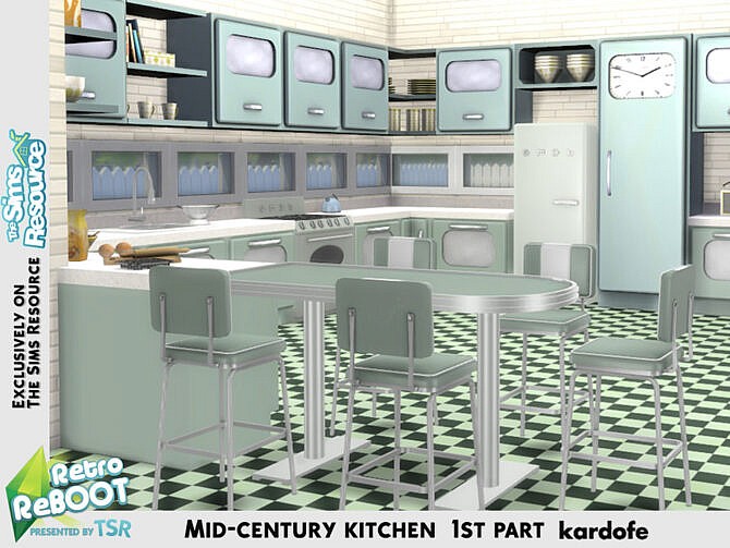 Retro Mid-century kitchen 1st part by kardofe at TSR