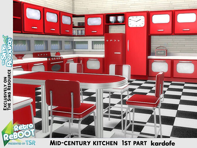 Retro Mid-century kitchen 1st part by kardofe at TSR