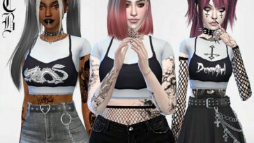 2 Layer Crop Tops by MaruChanBe at TSR