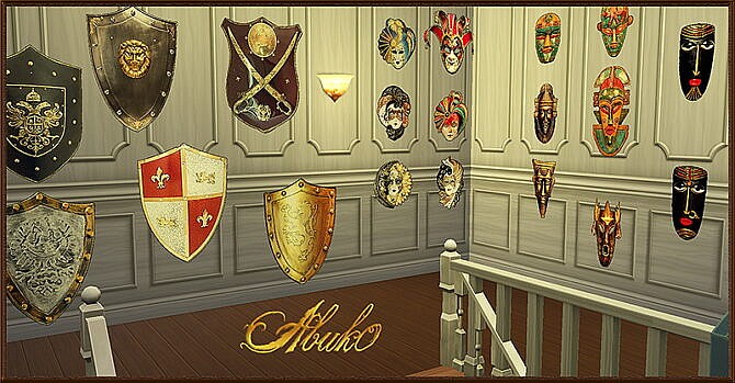 20 wall deco masks at Abuk0 Sims4