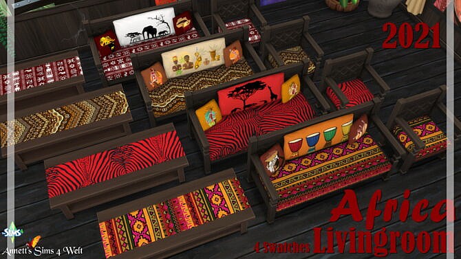 AFRICA Livingroom 2021 at Annett’s Sims 4 Welt