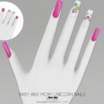 BABY AND MOM UNICORN NAILS at REDHEADSIMS