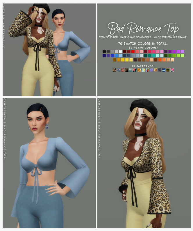 BAD ROMANCE TOP at Candy Sims 4