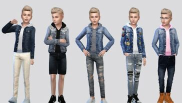 Bon Denim Hoodie Jacket Boys by McLayneSims at TSR