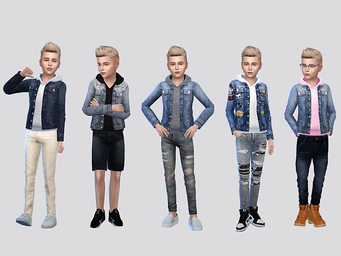 Bon Denim Hoodie Jacket Boys by McLayneSims at TSR