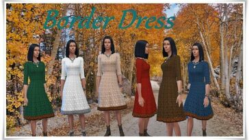 Border Dress at Birksches Sims Blog