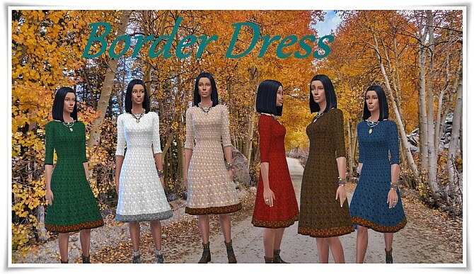 Border Dress at Birksches Sims Blog