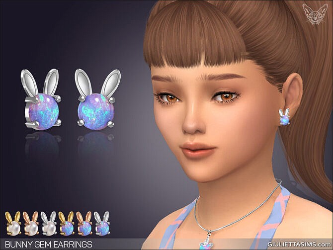 Bunny Gem Earrings For Kids at Giulietta