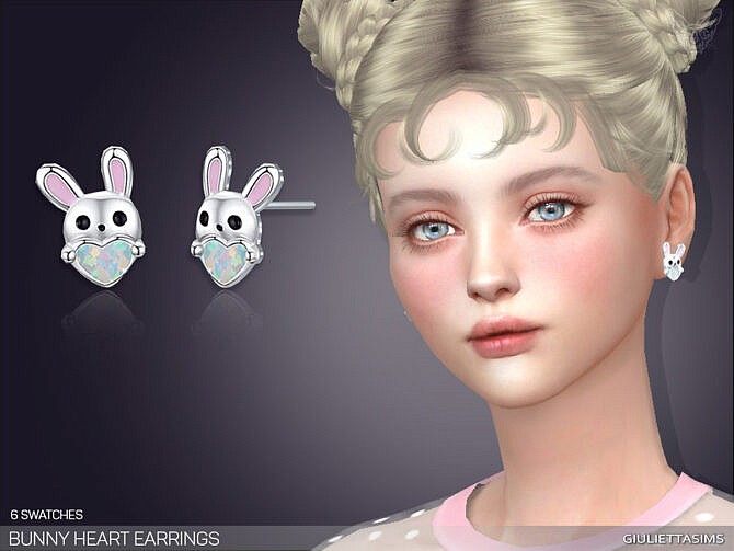 Bunny Heart Earrings by feyona at TSR