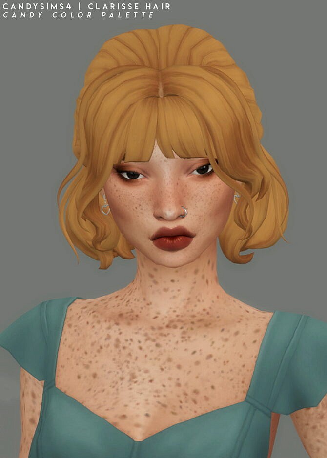 CLARISSE half bun hair with some loose strands at Candy Sims 4
