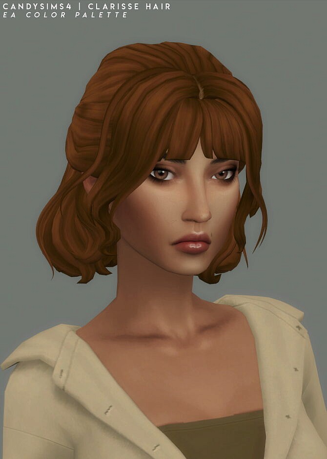 CLARISSE half bun hair with some loose strands at Candy Sims 4
