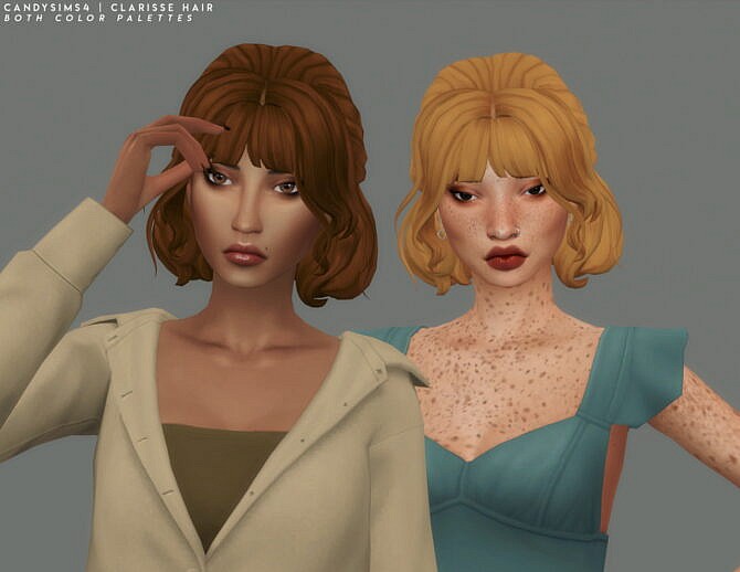 CLARISSE half bun hair with some loose strands at Candy Sims 4