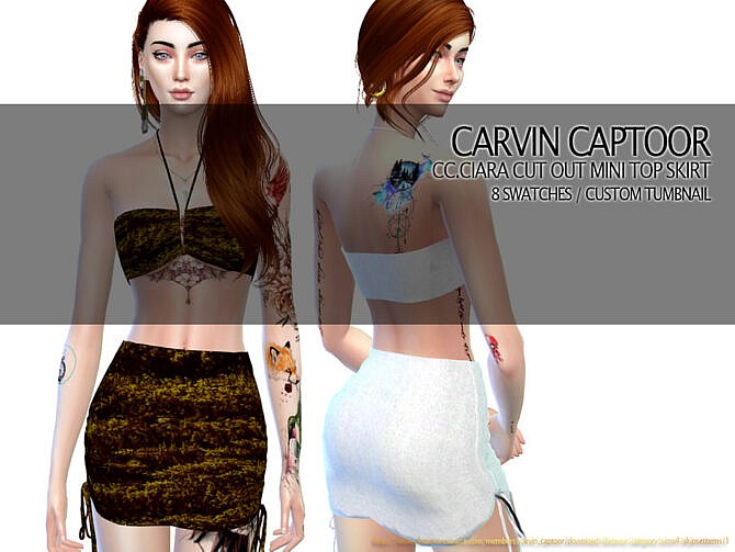 Ciara Cut Out Mini Skirt Set by carvin captoor at TSR
