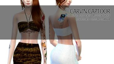 Ciara Cut Out Mini Skirt Set by carvin captoor at TSR