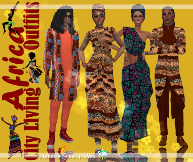 City Living AFRICA Outfit at Annett’s Sims 4 Welt