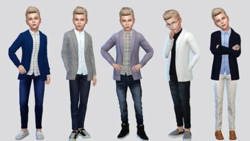 Cival Cardigan Shirt Boys by McLayneSims at TSR