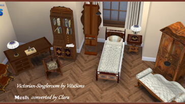 Conversion of Vitasims Victorian single room by Clara at All 4 Sims