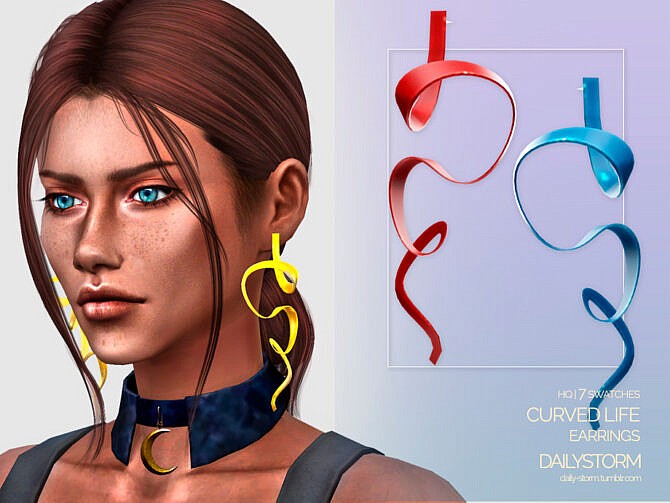 Curved Life Earrings by DailyStorm at TSR